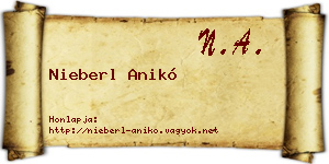 Nieberl Anikó névjegykártya